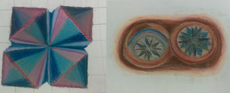 Laura's compass pieces - Abstract (Left) and Realism (Right)