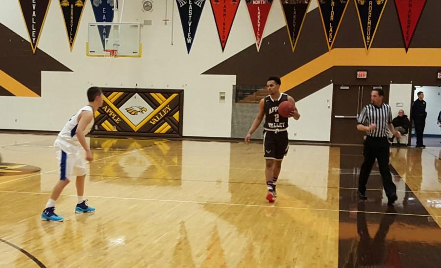 Apple Valley's Gary Trent, Jr. looks to make a play against Eastview on Friday night.