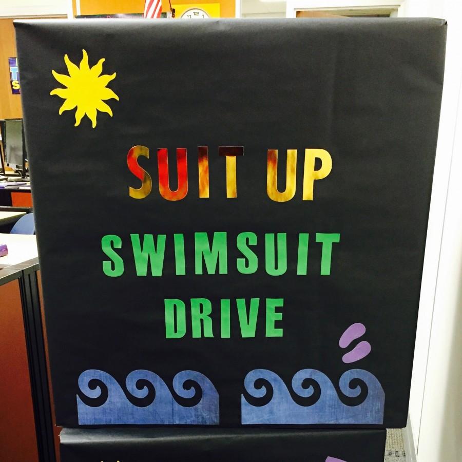 Donation box used to collect swimsuits