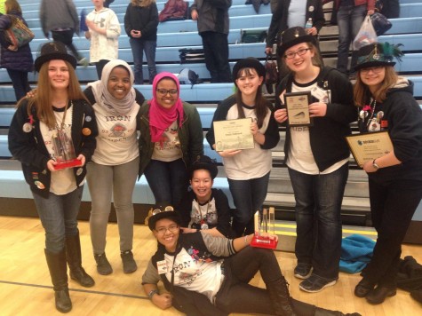 Iron Maidens FTC 9205 after a competition at Bloomington Jefferson where they were awarded the Second Place Inspire Award earning them a spot at the North Super Regionals in Iowa this March.