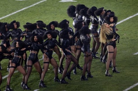 Beyoncé performs during halftime of the NFL Super Bowl 50