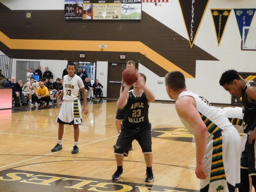 Senior Aaron Ertz shoots a free throw early in the second half.