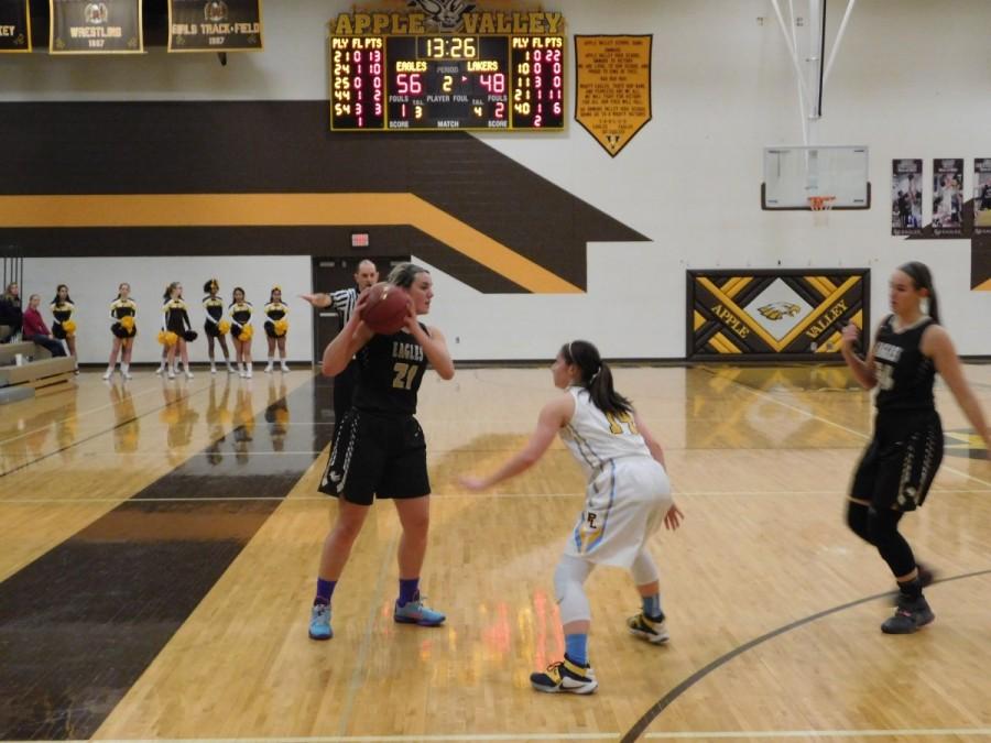 Junior captain Lyndsey Robson holds onto the ball early in the second half.