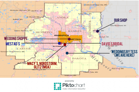 Map of Prom Dress Stores in the Metropolitan Area