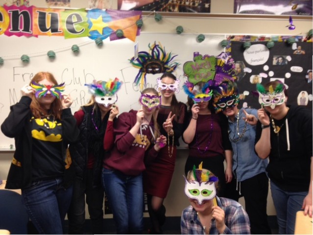 AVHS French students celebrate Mardi Gras on February 9th.