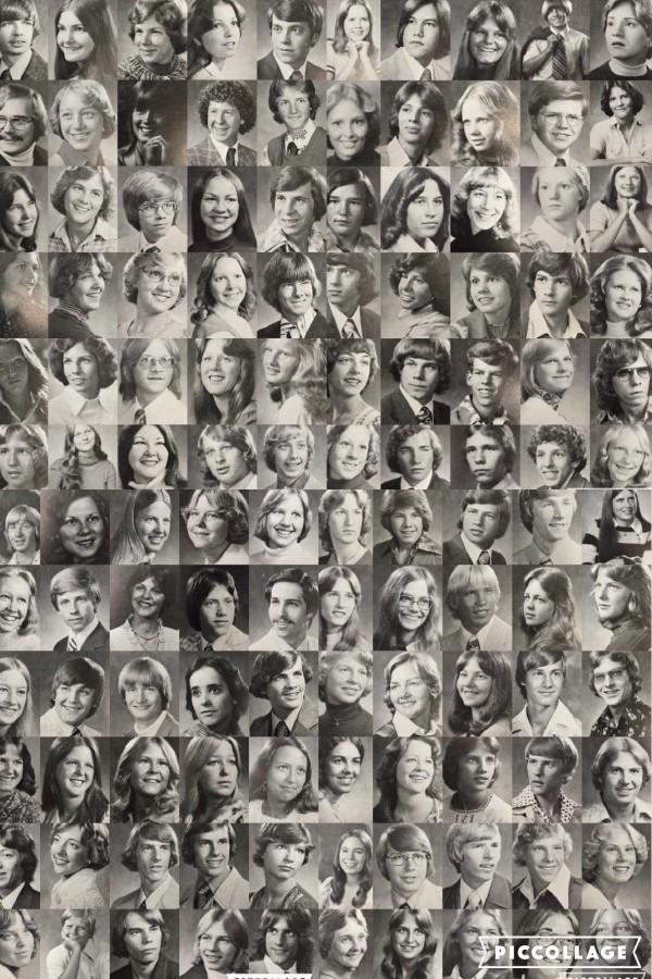 A collage of the original graduating class at Apple Valley High School.