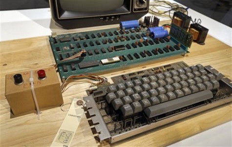 An Apple 1 computer is seen at the Computer History Museum in Menlo Park, California.