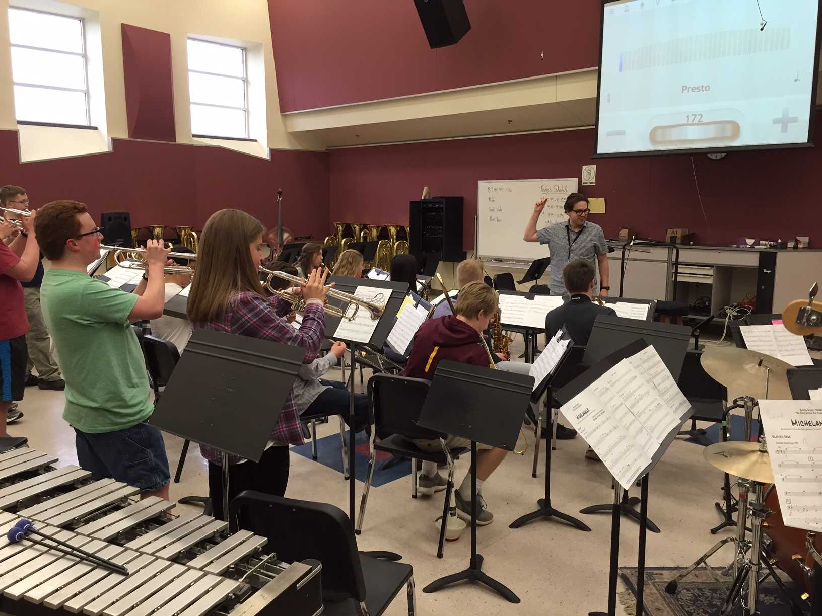 Mr. Scalise leads students during rehearsal.