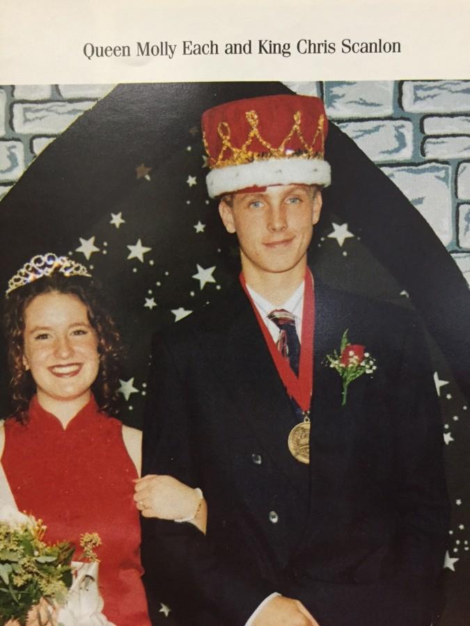 Scanlon as the Homecoming King in 1996.