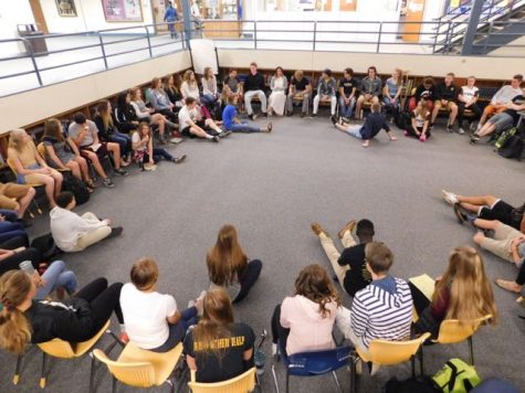 Students meet in The Pit for Thursday morning Bible study.