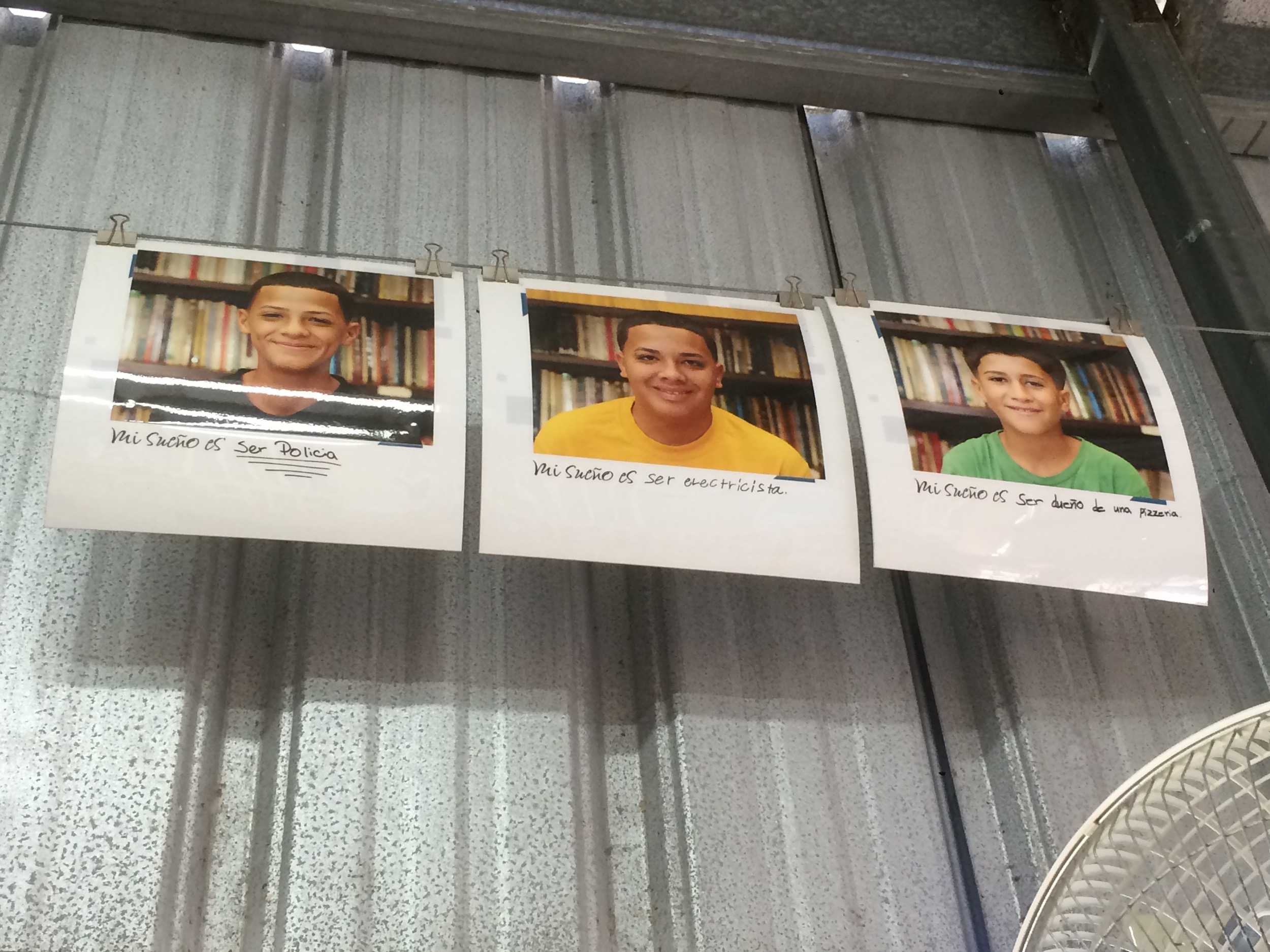 Some of the boys living at the Dorado Orphanage hung their dreams for the future on the wall.