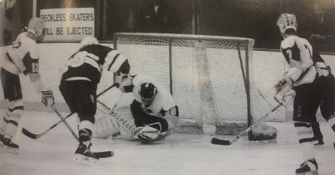 Apple Valley goalie Jenny Jannett makes a save in the 1995 state tournament