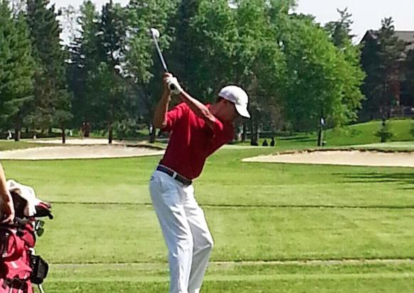 Jon Koenig tees off in a golf tournament. (Photo courtesy Jon Koenig)