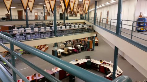 Apple Valley's library is located in the center of the school embodying the open concept.