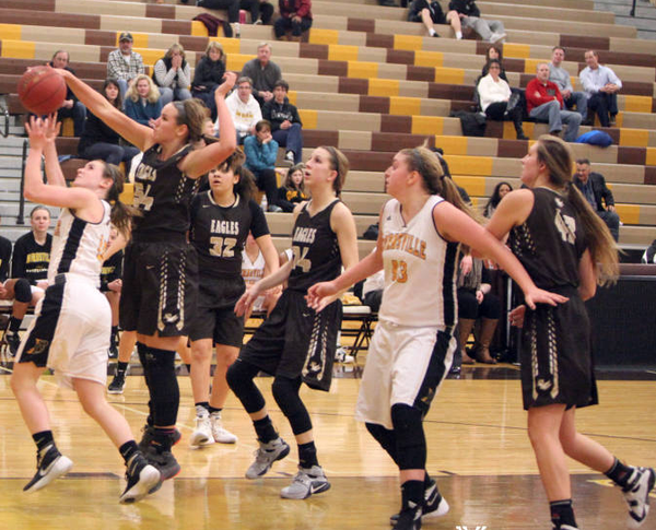 The girls playing a game against Burnsville