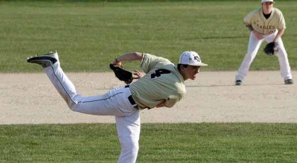 Senior Riley Sammon throwing out a pitch