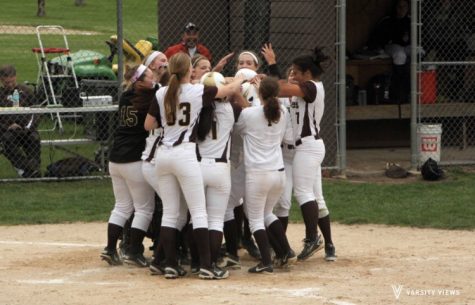 The Eagles celebrate a home run.