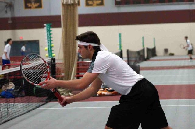 Apple Valley captain Paul Nesseth awaits a volley at the net (Photo courtesy Frank Kelly)