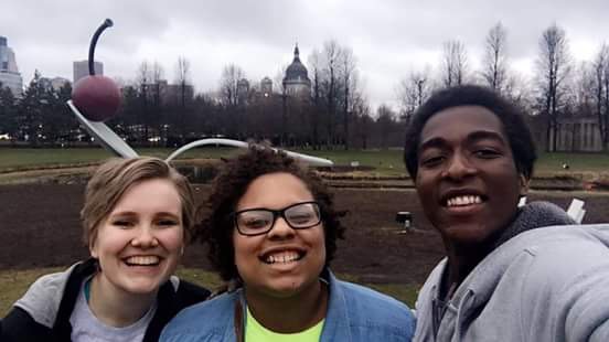 Yassin and friends at the Minneapolis Sculpture Gardens. 