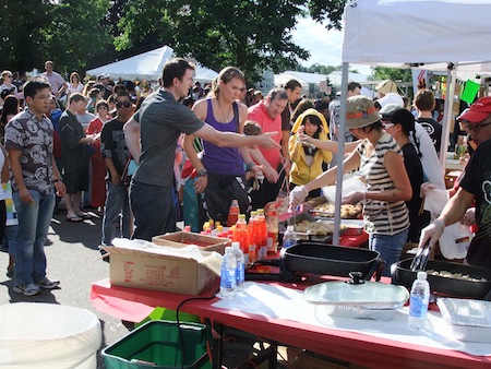 Booths feature many authentic Japanese food and merchandise.