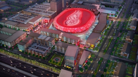 Little Caesars Arena, the new home of the Detroit Red Wings. The arena is the center piece of a $1.2 billion redevelopment project in downtown Detroit.