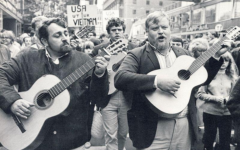 Performing during marches has been a popular method of protest in the past.