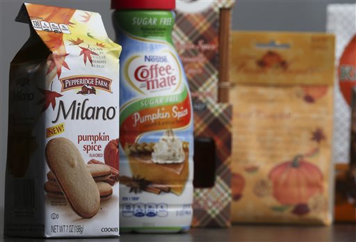 In this photo pumpkin spice products ranging from cookies and donuts to candy (AP Photo/John Bazemore)