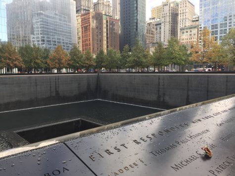 South Tower footprint waterfall and reflecting pool with the names of victims of 9/11 inscribed around the edges