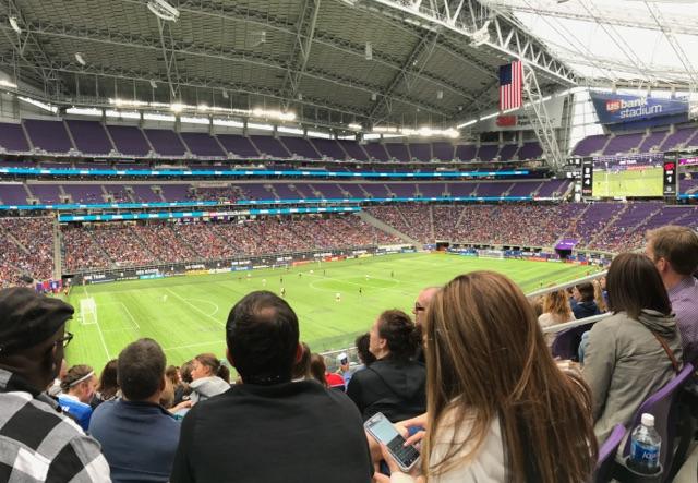 The US Women's National Team played Switzerland at the US Bank Stadium. 