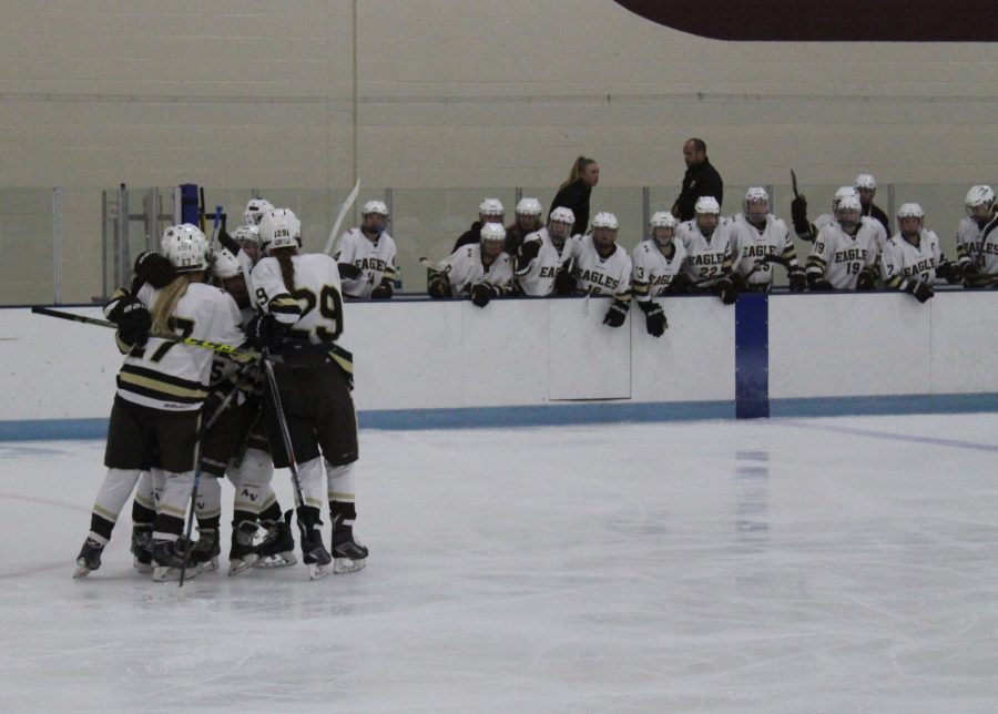 Team celebrating after tying goal.