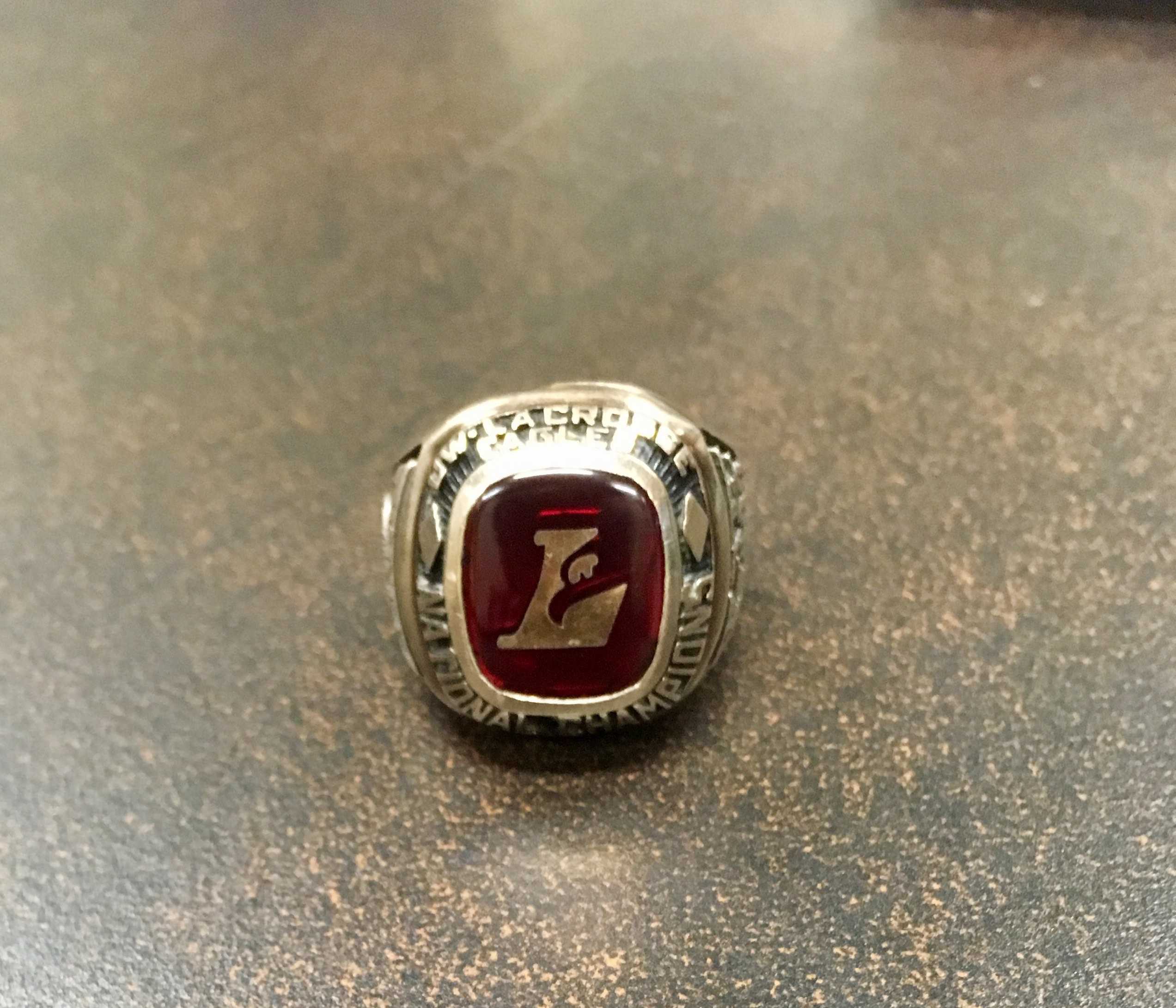 Mr. Jones' championship ring from UW-Lacrosse.