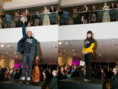 Left to right: Riché Battle raises his fist to symbolize Black Power and Aubry Marie Walch wears Project Humanize Me's shirt. 