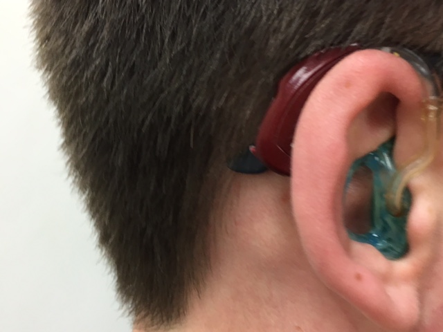 Senior Reid Jarvi's hearing aid- technology working with biology!