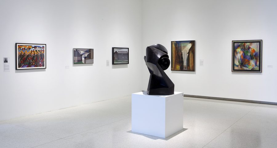 View of the exhibition art at the center.