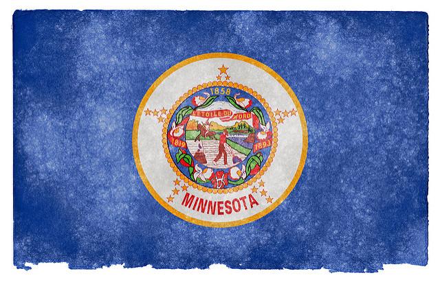 Minnesota's flag created to look vintage.