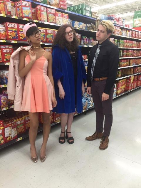 Trinity Ek, Hanna Clark with Boals at a friendly Walmart photo shoot after homecoming.