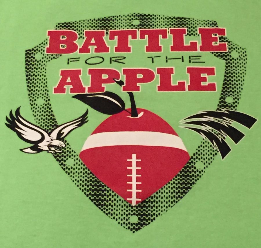 The logo for the 2016 "Battle for the Apple" football game.