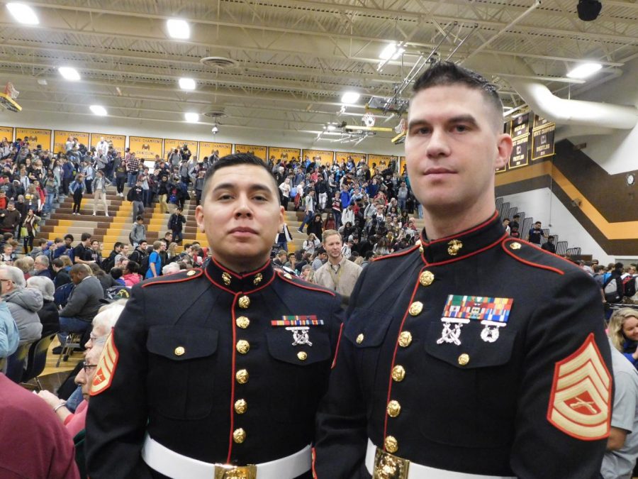 Active members of the armed forces at the assembly.