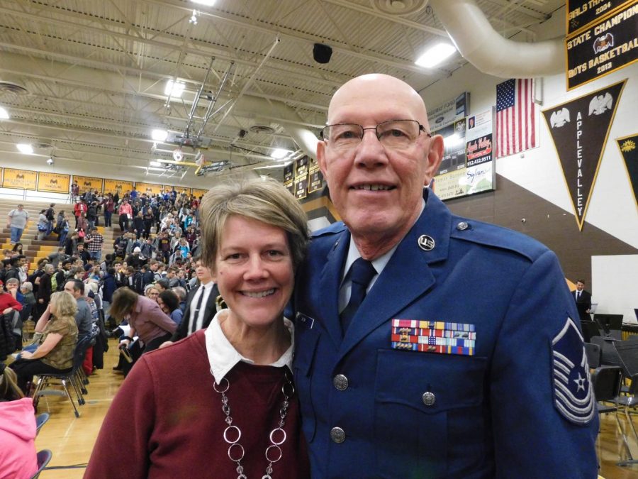 AVHS English Language Arts Teacher Rose Jagim and father.