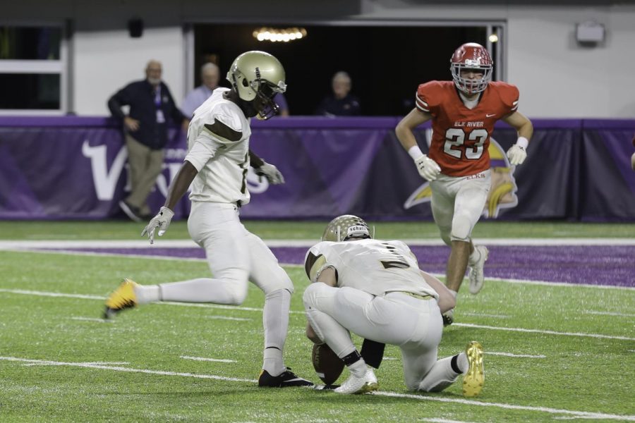 Sophomore kicker Bilhal Kone lines up for an extra point.