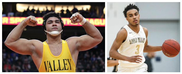 Gable Steveson (left) and Tre Jones were both standout athletes during their AVHS careers.